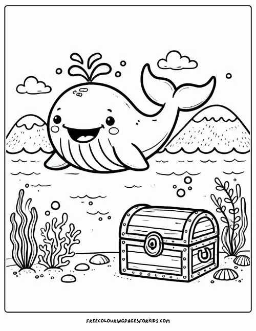 3 Bộ tranh tô màu cá voi hoạt hình nhìn là muốn tô ngay