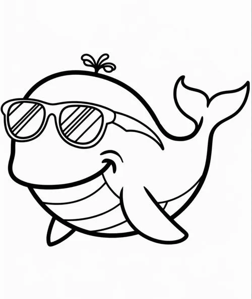 1 Tranh cá voi bơi lội giúp bé học màu sắc và rèn sự tập trung