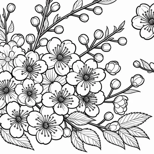 11 In hình tập tô cành đào trước sân ngày mồng một cho trẻ 4 tuổi