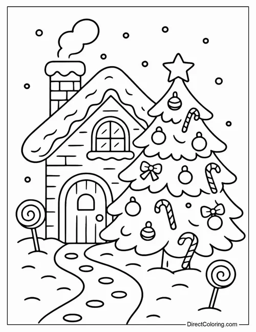 13 Tô màu sáng tạo với cây thông Noel và người tuyết cười hiền