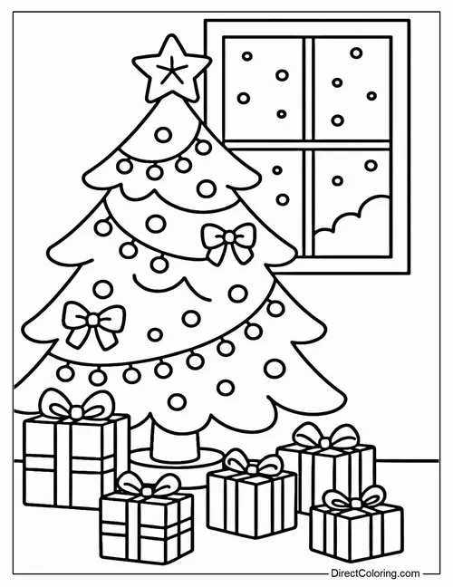 15 Bức tranh tô cây thông Noel đơn giản mà bắt mắt cho bé 3 tuổi