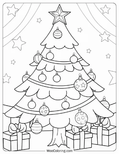 10 Trang tập tô cây thông Noel nhiều tầng lá kim xanh đậm