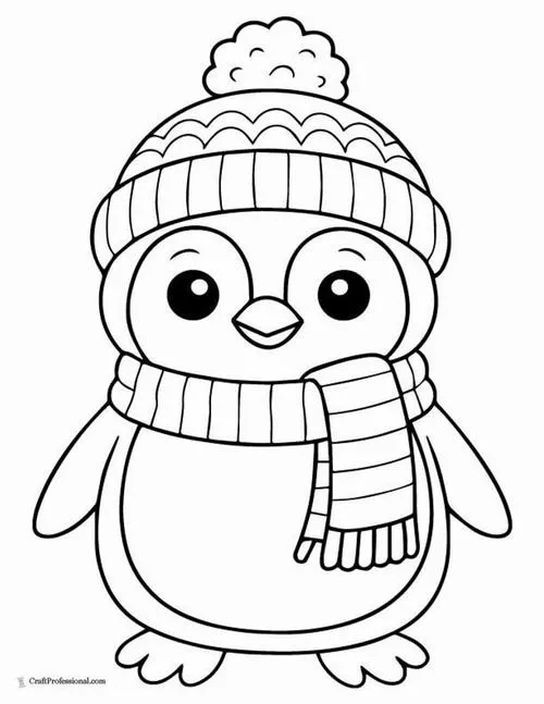 Tải free 62 Tranh tô màu Chim Cánh Cụt cute giữa băng tuyết giúp bé phát triển sáng tạo