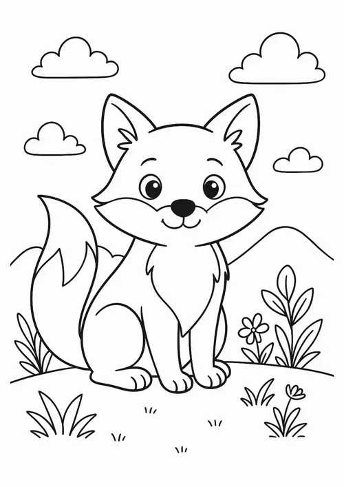 Tô màu sáng tạo con sói mạnh mẽ giữa rừng thông lạnh cho trẻ 6 tuổi