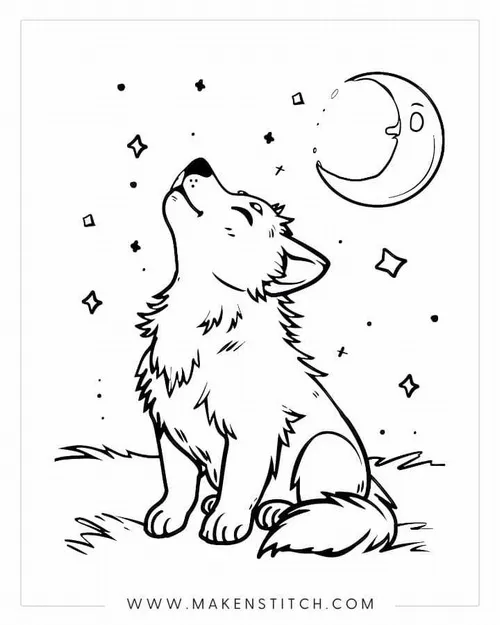 45 Tranh Tô Màu Chó Sói đơn giản giúp bé khám phá vẻ đẹp hoang dã đầy bí ẩn