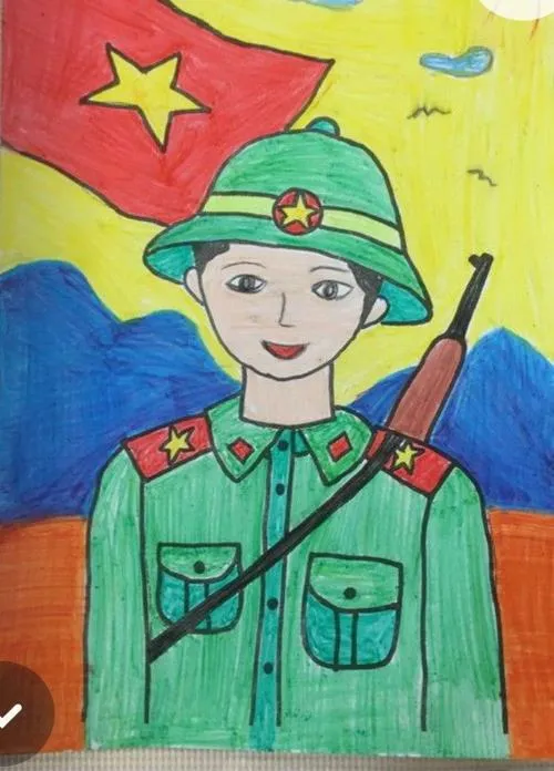 Hoạt động tô màu chiến sĩ Quân đội nhân dân Việt Nam kỷ luật
