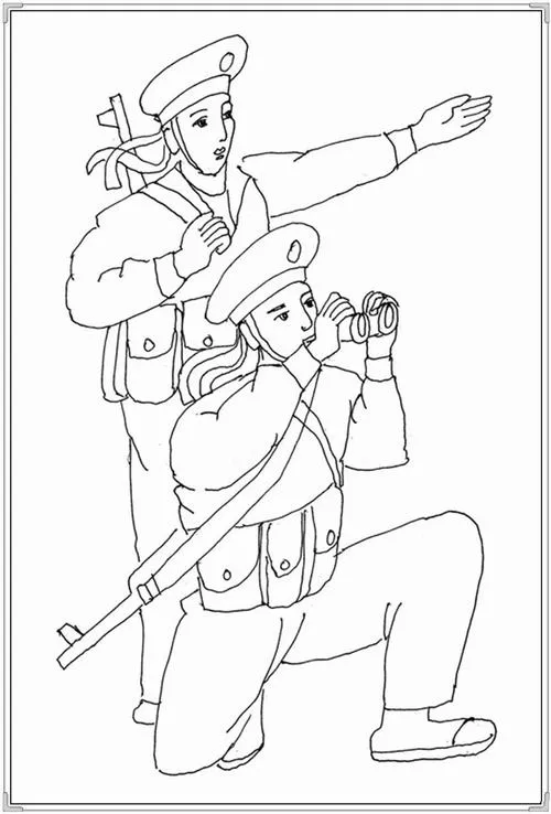 Trang học tô màu anh bộ đội hải quân áo trắng hiền hòa