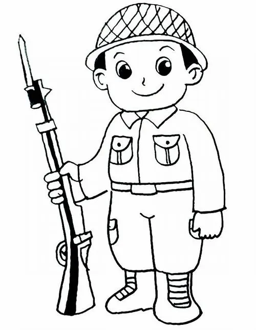 Hoạt động tô màu người lính bảo vệ bình yên cho trẻ 4 tuổi