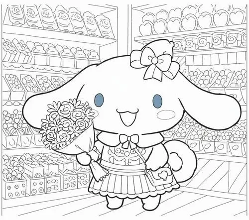 13 Hình tô màu Cinnamoroll đơn giản cho trẻ mới học tô