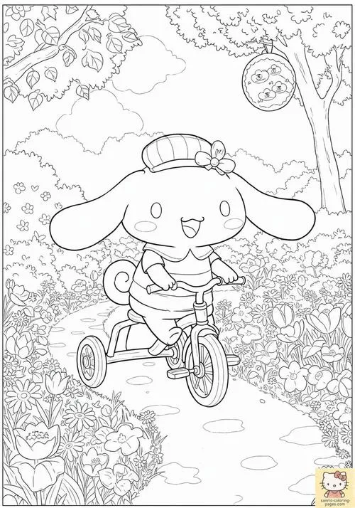 2 Mẫu tranh Cinnamoroll và Vanilla chia sẻ bánh cho trẻ 3 tuổi