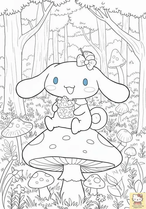 3 Mẫu tranh Cinnamoroll và bạn bè quán cà phê cho bé 5 tuổi