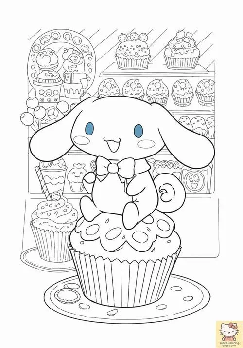 17 Tranh tô màu Cinnamoroll Espresso chong chóng chạy quanh