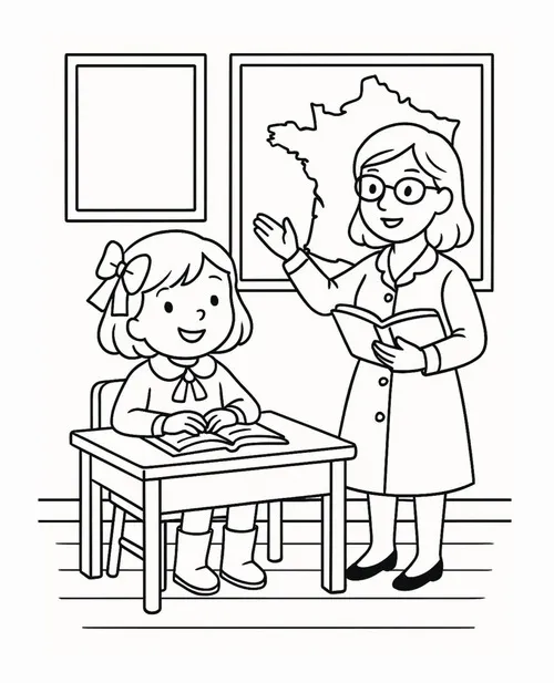 2 Bức tranh tô cô giáo dịu dàng bên bó hoa bé tặng cho bé 3 tuổi