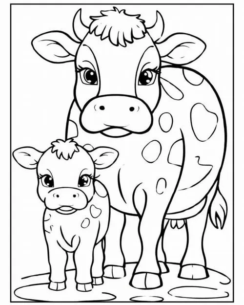 Trẻ học tô màu bò sữa đội nón vui nhộn cho trẻ 6 tuổi