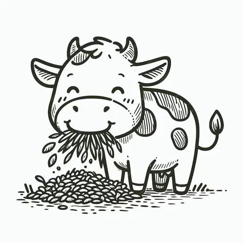 Tô màu vui bò trang trại chuồng bò yên bình