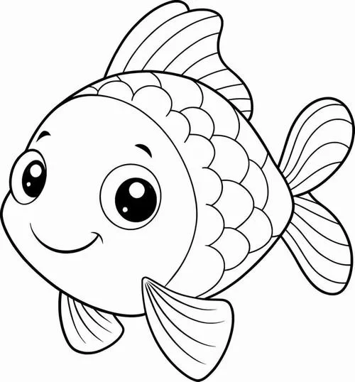 Bức tranh tô màu cá vàng nhỏ xinh với màu sắc tươi sáng