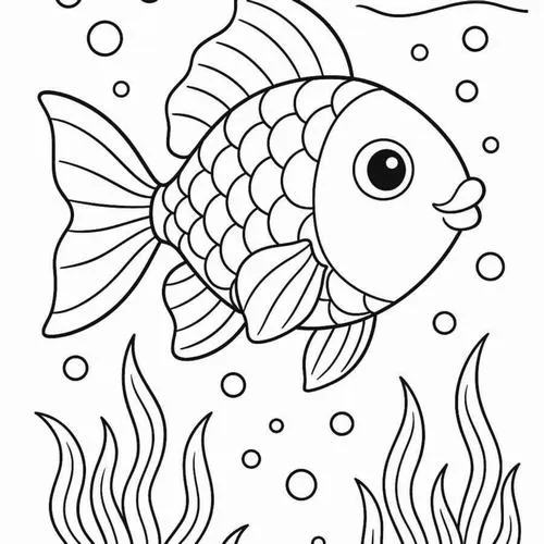 Tranh tô màu con cá nhiều màu sắc giúp bé học màu vui hơn