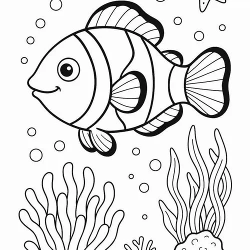 Cùng bé tô màu con cá và kể chuyện dưới làn nước xanh