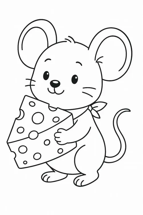Hoạt động tô màu chuột tí hon trong góc nhà xinh