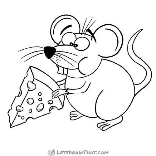 Tô màu sáng tạo con chuột đội khăn đỏ cho bé 3 tuổi