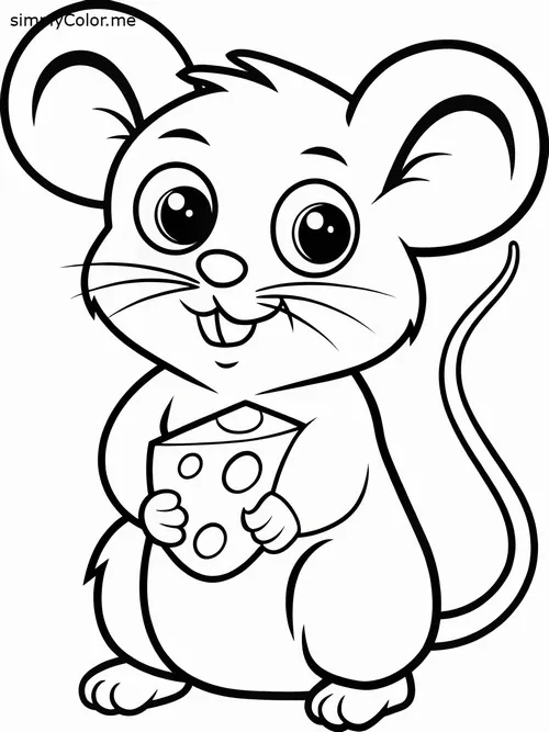 Tranh tô màu chuột đồng sinh động cho hoạt động cuối tuần