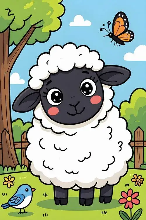 Cách tô con cừu nhỏ với bút chì màu nhẹ nhàng