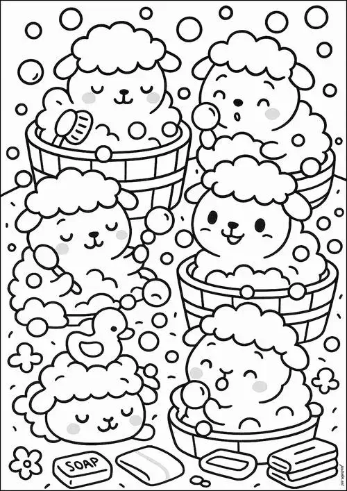 Hoạt động tô màu con cừu giúp bé tránh xa điện thoại