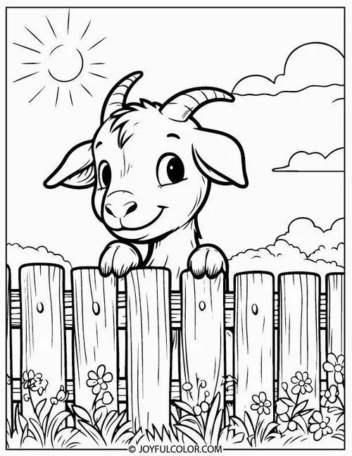 Tô màu sáng tạo con dê dễ thương cho bé 5 tuổi