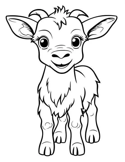 Hình vẽ tranh tô màu con dê sừng dê tai dê rõ nét