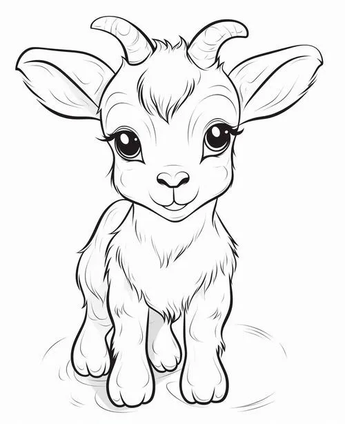 Bộ tranh tô màu con dê trong sách tô màu thiếu nhi