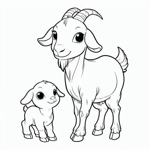 Tranh bé tập tô con dê trong tranh học tập mầm non