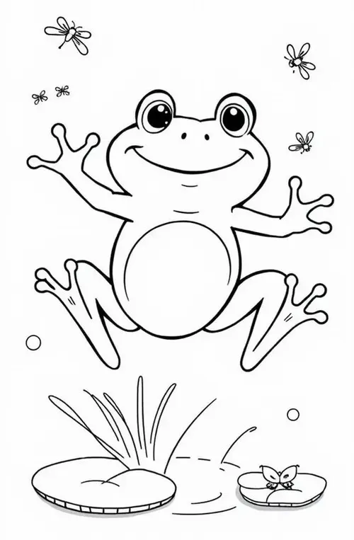 15 Tải ngay tranh tô ếch để bé khám phá màu xanh thiên nhiên