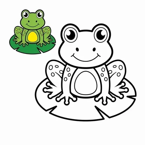 4 Mẫu tranh ếch nhảy qua lá súng bé tô siêu thích