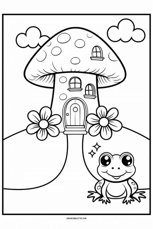 30 Hình vẽ tranh tô màu con ếch tìm bạn đom đóm lung linh