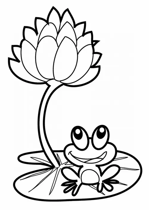 33 Mẫu tranh tô màu frog vui vui đang xoay vòng trên lá