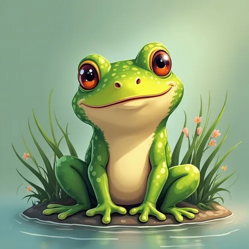 2 Bộ tranh ếch xanh ao sen mang cảm giác mát lành