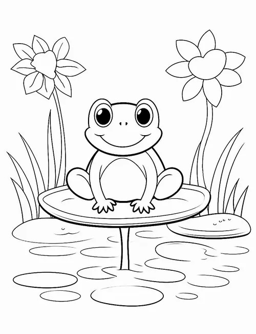 70 Tranh Tô Màu Con Ếch cute dễ thương cho bé khám phá sắc xanh tự nhiên