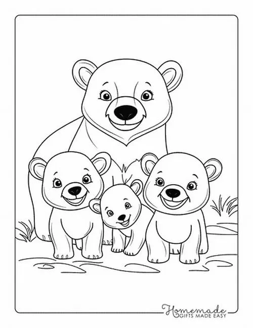 21 Bộ tranh tô màu gấu con và mật ong thân thiện
