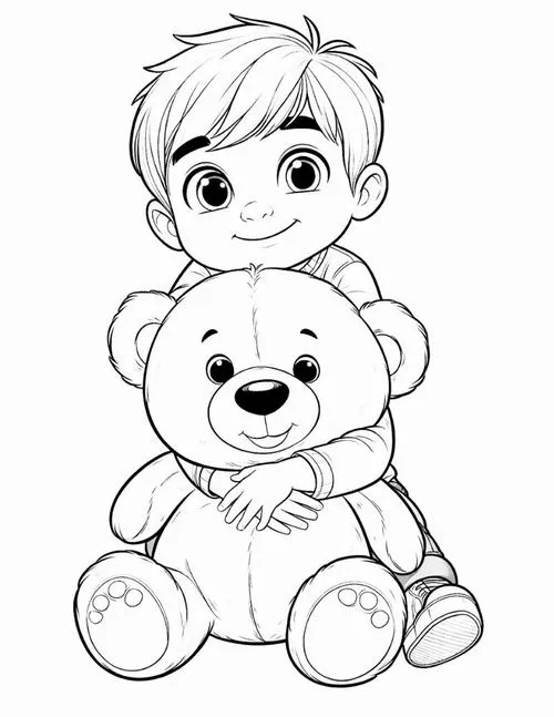 17 Trang học tô màu gấu con dễ thương bụng gấu tròn