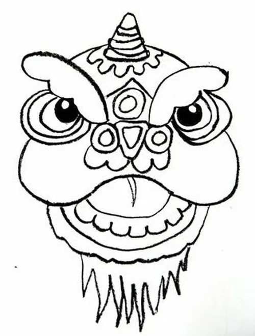 Trang tô màu múa lân có ông địa và trống hội cực vui