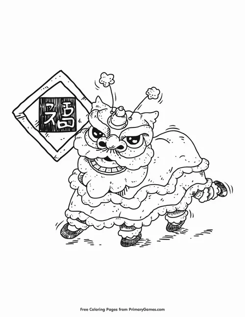 Hoạt động tô màu con lân uốn lượn tạo cảm giác nhịp trống rộn ràng