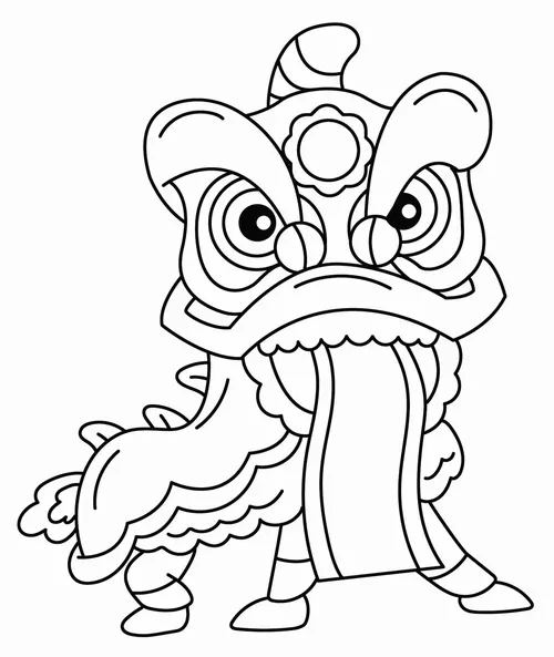 Trang tô màu lân sư rồng sinh động cho bé phát triển thẩm mỹ