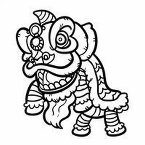 Tranh con lân múa lân đầy màu sắc cho giờ chơi của trẻ thêm rộn ràng