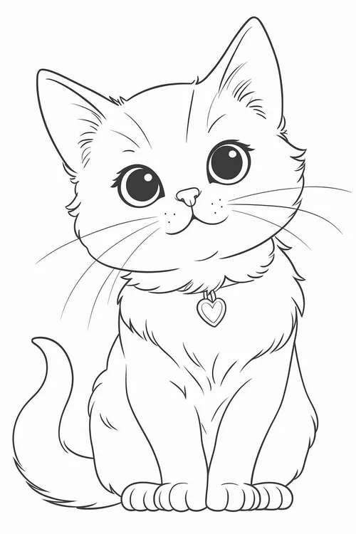 32 Hình vẽ tranh tô màu mèo nhà dễ thương lông mướt xinh