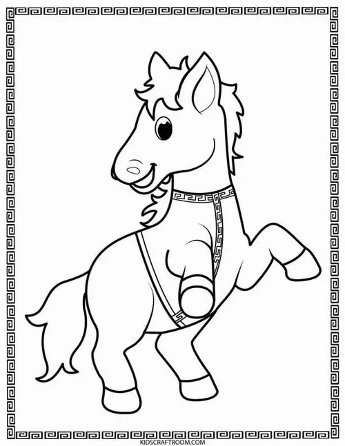36 Tô màu vui dáng ngựa phi tạo sự hào hứng đầu năm cho bé 3 tuổi