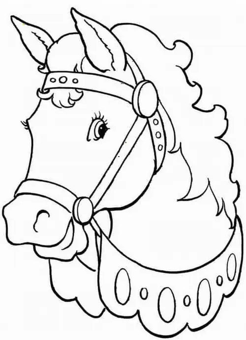 33 Mẫu tranh tô màu ngựa đứng giữa hoa mai vàng rực