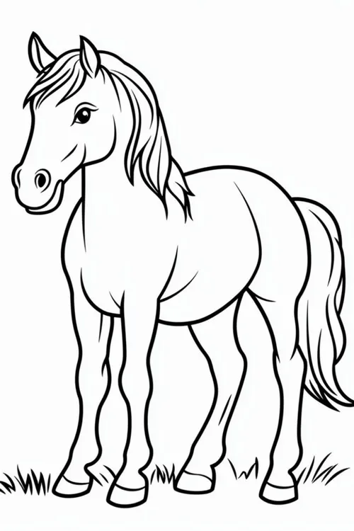 31 Bức tranh tô ngựa có đuôi cong mềm cho bé mê vẽ