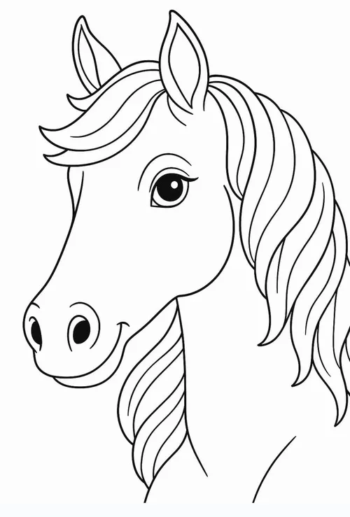 30 Trang tô màu mã nhỏ đang cười tạo cảm giác thân thiện