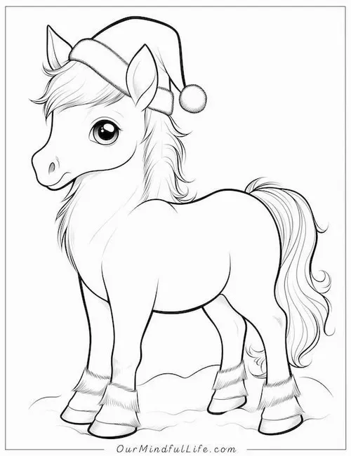 29 Tranh tô màu ngựa tía cùng họa tiết đào mai cho trẻ 6 tuổi