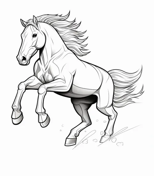 27 Bé tập tô màu ngựa phi nhanh nhìn rất sinh động